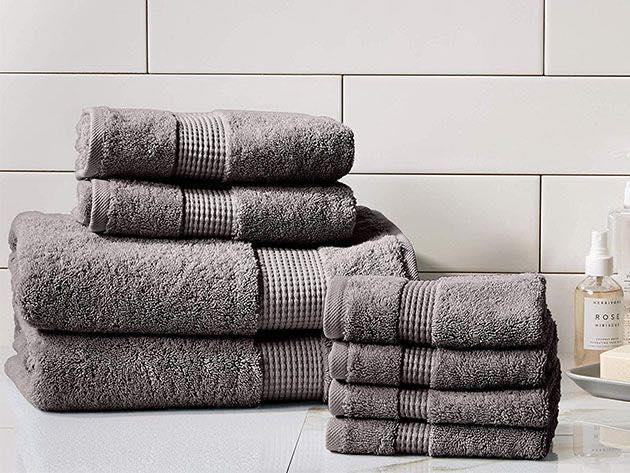 Premium Cotton Bath Towel | Gray Black