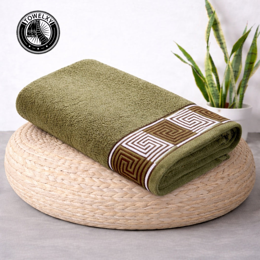 Premium Cotton Bath Towel | Olive Green